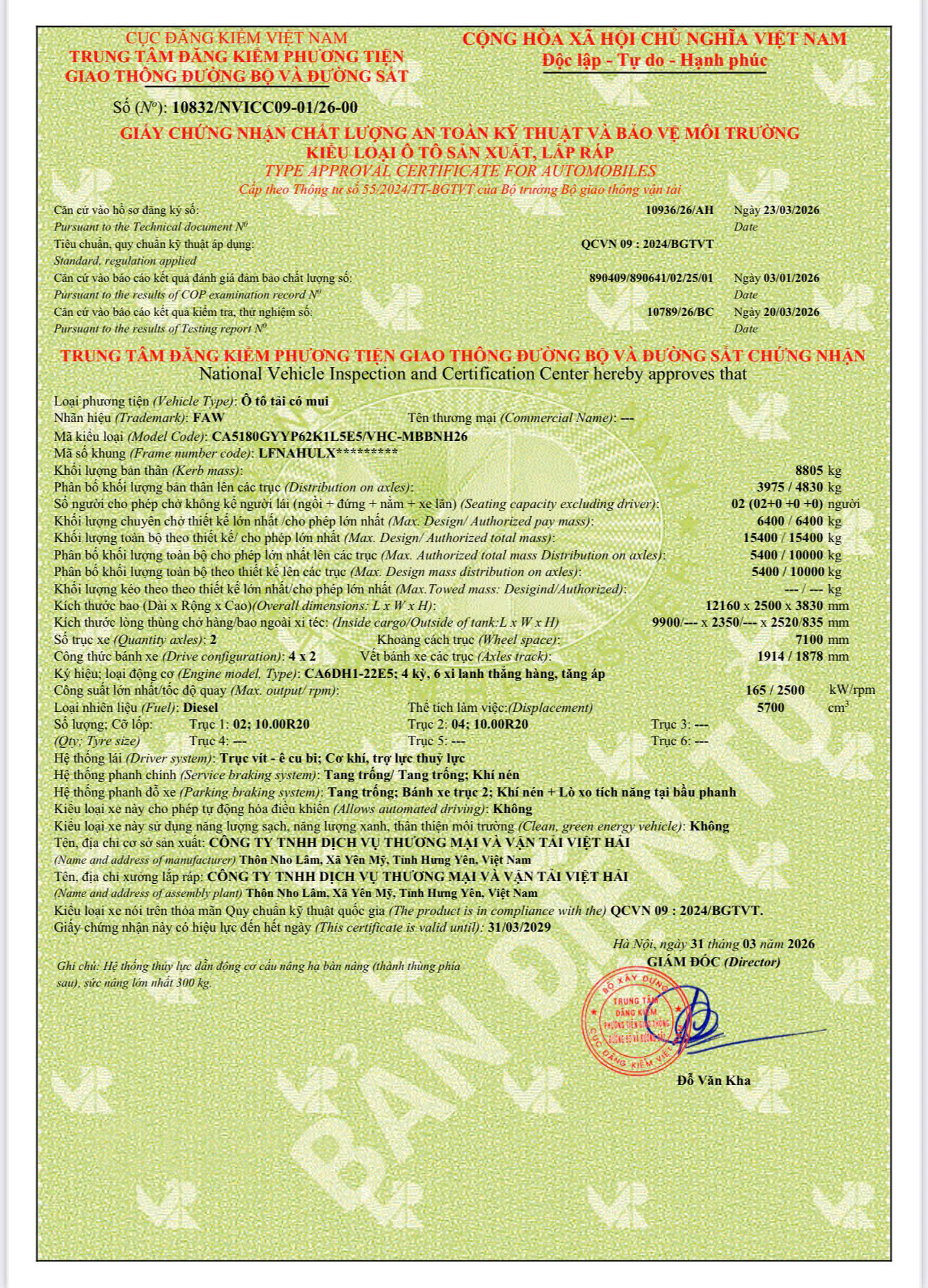 Faw J6l 2 TẦng Tmb 9m9